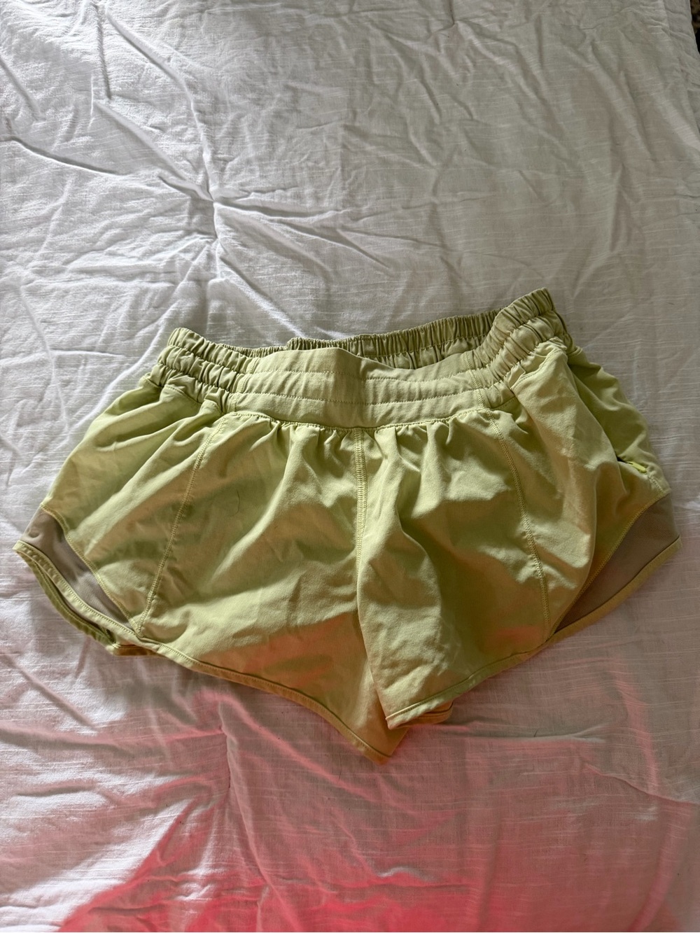 Yellow lululemon hotty hot short